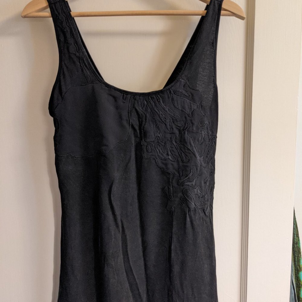 All Saints Black Embroidered Tank